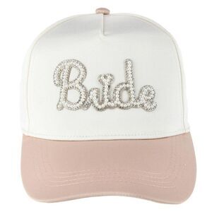 CTM Women's Bride to Be Beaded Satin Baseball Cap